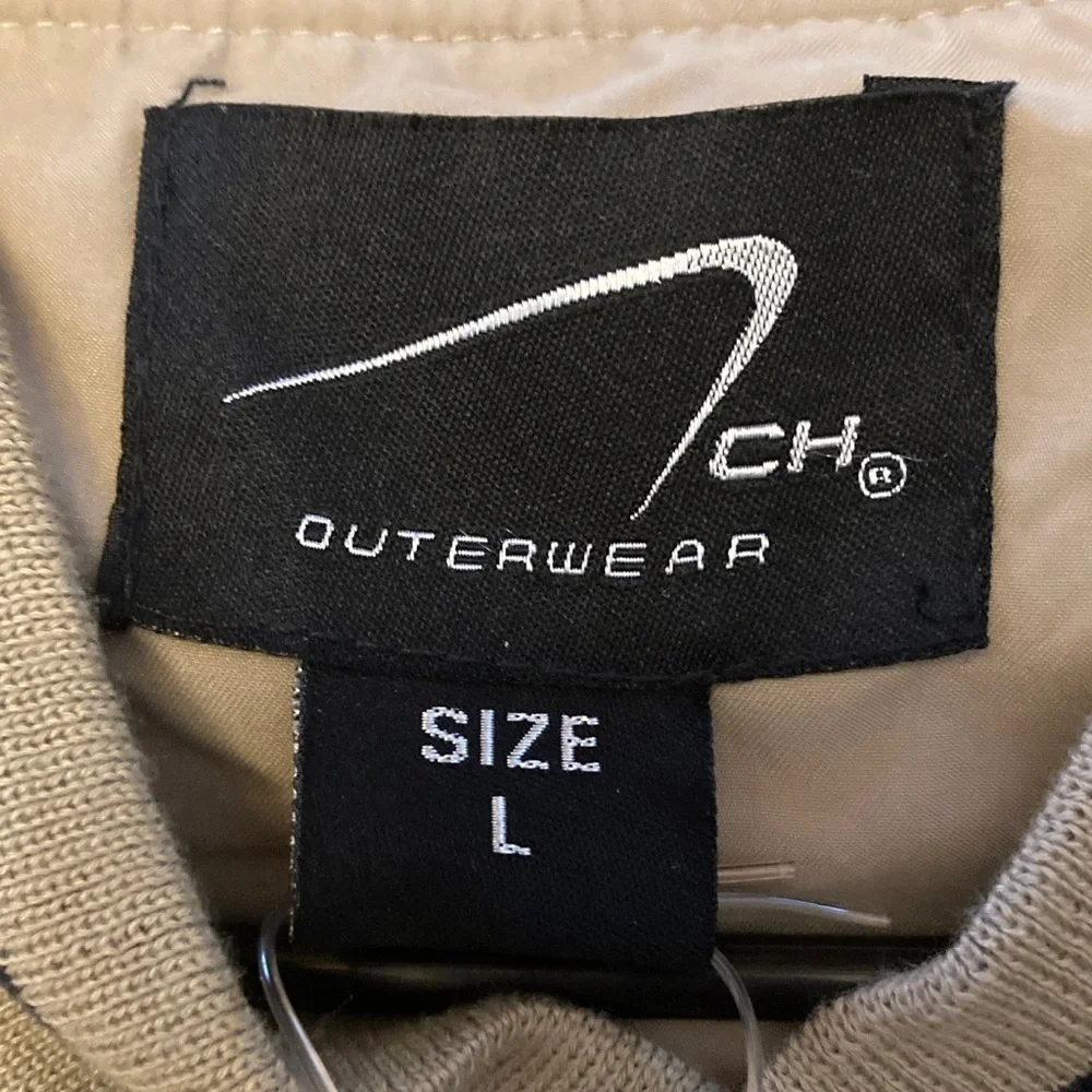 CH outerwear pullover golf jacket mens L tan cuffed v-neck NWT water resistant